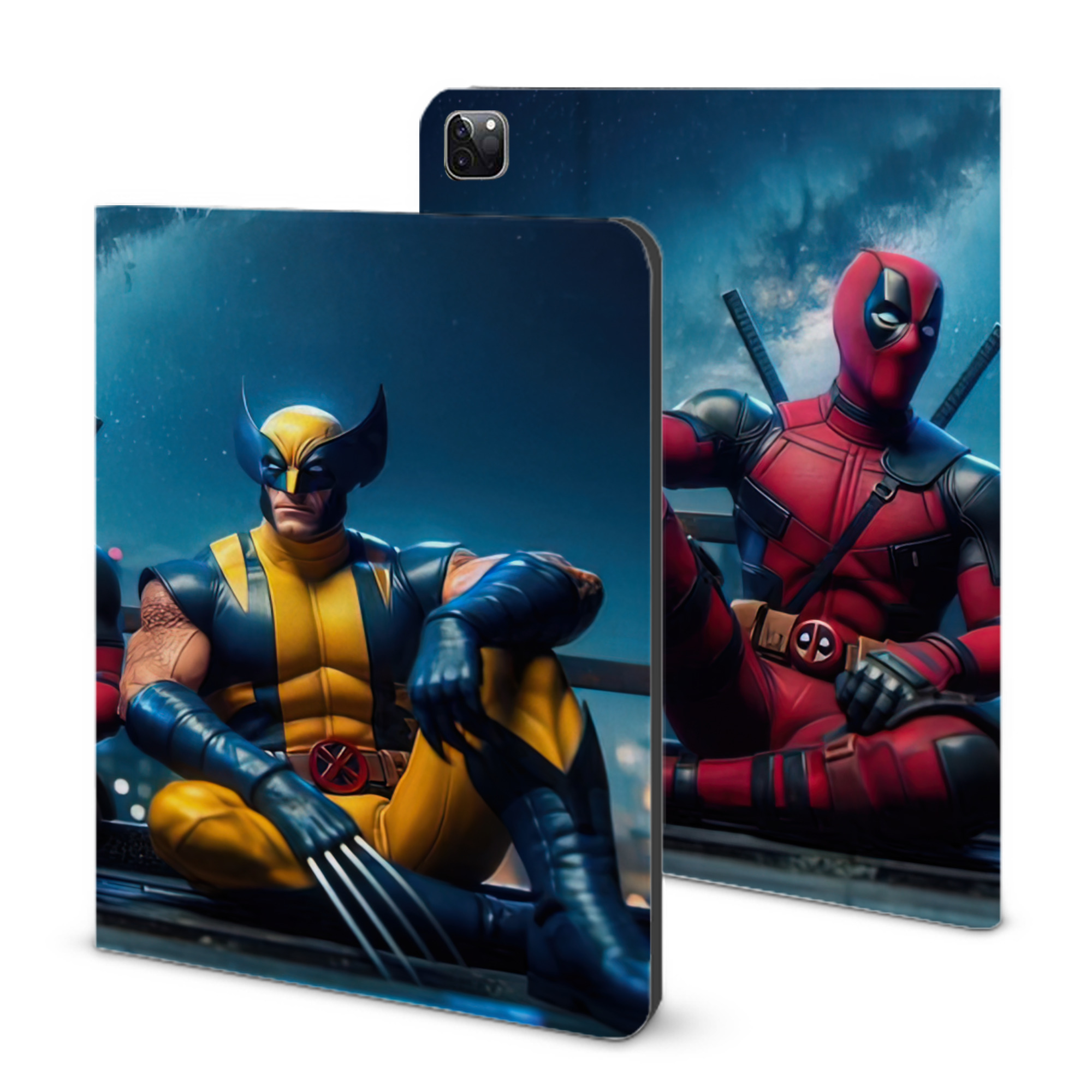 （画像用） Deadpool デッドプール IPad ケース ブック型 PUレザー TPU 耐衝撃 軽量 薄型 ペン収納なし 全面保護 IPad 各モデル対応